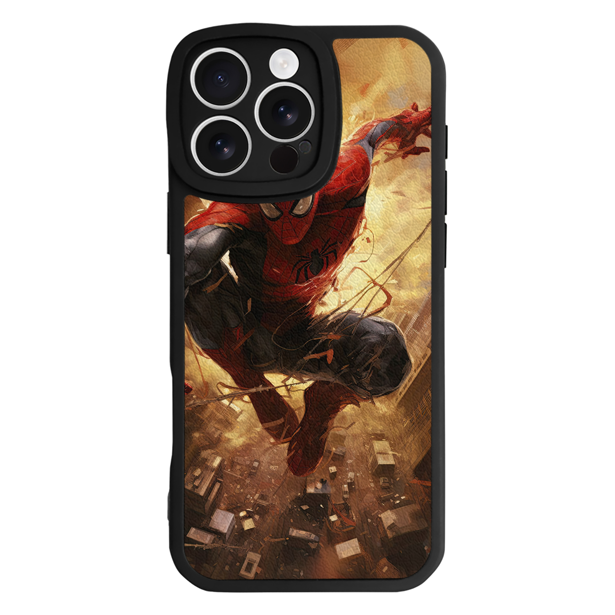 （画像用） Spider Man スパイダーマン 【iPhone 16シリーズ対応】シリコンスマホケース（レザー調） 材質：シリコン